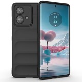 Husa pentru motorola edge 40 neo, antisoc, margini cu striatii, design minimalist, black