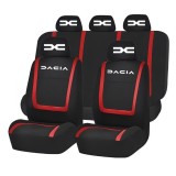 Set Huse Scaune Universale Compatibile cu Dacia Nou &ndash; Negru/Rosu