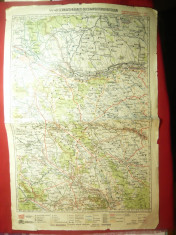 Harta Zonei Cernauti-Radauti-Suceava -Dorohoi-Botosani -litografiata 1928 M.Mold foto