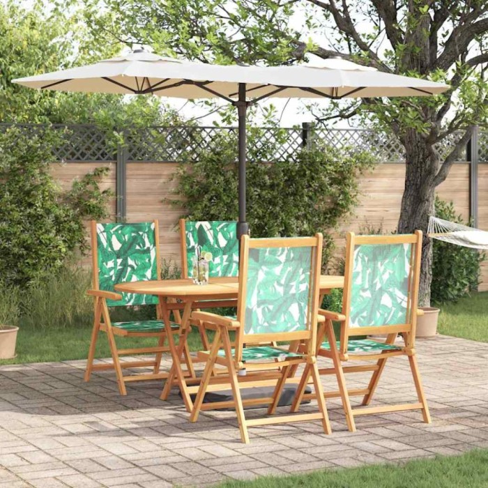 vidaXL Set de masă pentru grădină 5 pcs model frunze 3375750
