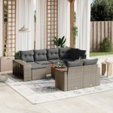 vidaXL Set canapele de grădină cu perne, 11 piese, gri, poliratan 3261310
