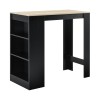 Masa Bar Bristol [en.casa] Negru/Stejar, 110x50x103cm, Rafturi Bauturi, Mobila HORECA, Living, Bucatarie, Design Modern