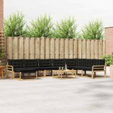 vidaXL Set de canapele de exterior 9 pcs Alb și negru 79 x 79 x 37 cm 3388998