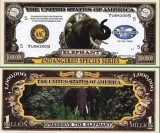 !!! SUA = FANTASY NOTE = ELEFANTUL - 2005 - UNC / SERIA SPECII AMENINTATE