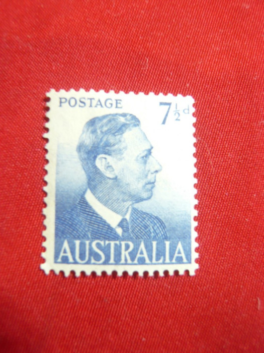 Timbru 7 1/2 George VI 1951 Australia - Dominion englez ,sarniera