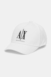 Armani Exchange șapcă de baseball din bumbac culoarea alb, cu imprimeu, XW001179 AF14711
