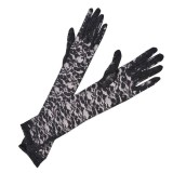 Manusi Carnaval Negre Dantela Lungi 48cm