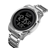 Ceas Digital Barbati SKMEI 1611 Argintiu , Afisaj LED, Functii Multiple, Design Sportiv, Cronometru, Alarma, Rezistent la Apa 3ATM