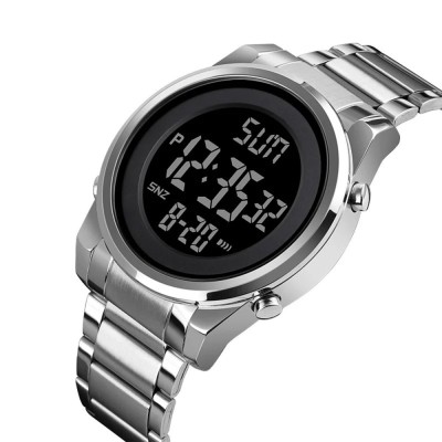 Ceas Digital Barbati SKMEI 1611 Argintiu , Afisaj LED, Functii Multiple, Design Sportiv, Cronometru, Alarma, Rezistent la Apa 3ATM foto