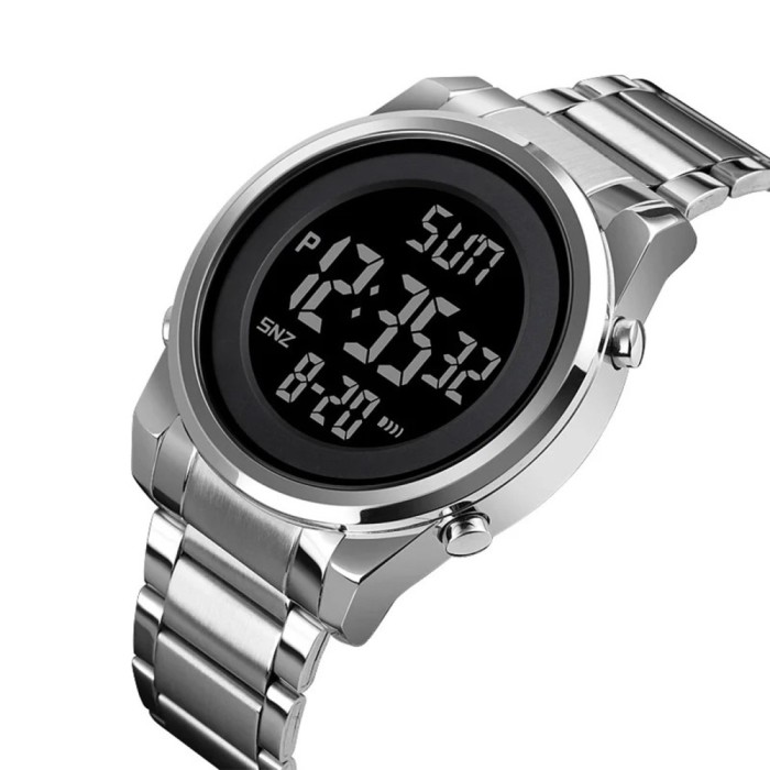 Ceas Digital Barbati SKMEI 1611 Argintiu , Afisaj LED, Functii Multiple, Design Sportiv, Cronometru, Alarma, Rezistent la Apa 3ATM