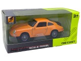 Masinuta Metalica Porsche Retro Sport cu Portiere si Portbagaj Mobil- Sunete si Lumini- portocalie