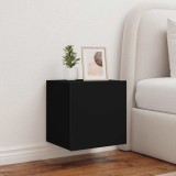 vidaXL Comodă TV de perete cu lumini LED, negru, 40,5x35x40 cm 837248