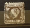 ROMANIA 1872 &ndash; 25 bani sepia CAROL I CU BARBA, timbru DT stampilat, S2