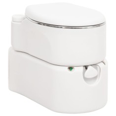 vidaXL Toaletă de camping integrată, alb, 24+17 L HDPE și oțel