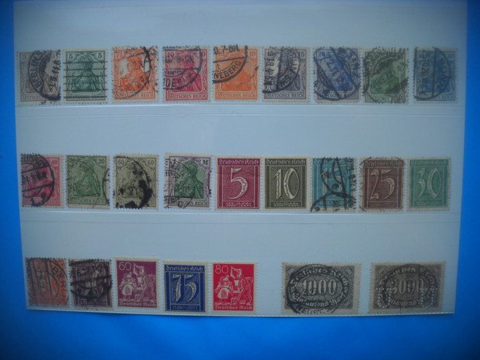 HOPCT LOT NR 483 GERMANIA REICH 25 TIMBRE VECHI STAMPILATE