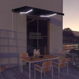 VidaXL Copertină retractabilă manual cu LED, antracit, 350 x 250 cm