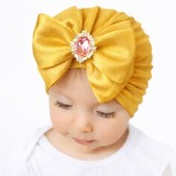Caciulita galben mustar tip turban cu funda din satin aplicata - Queen (Marime