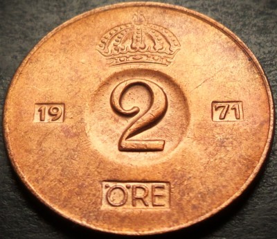 Moneda 2 ORE - SUEDIA, anul 1971 *cod 4774 A foto