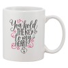 Cana alba personalizata &#039;You hold the key to my heart&#039;, INOVATIX&reg;. 330ml, Oem