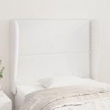 Gossi tablie de pat cu aripioare, alb, 83x23x118/128 cm, piele eco