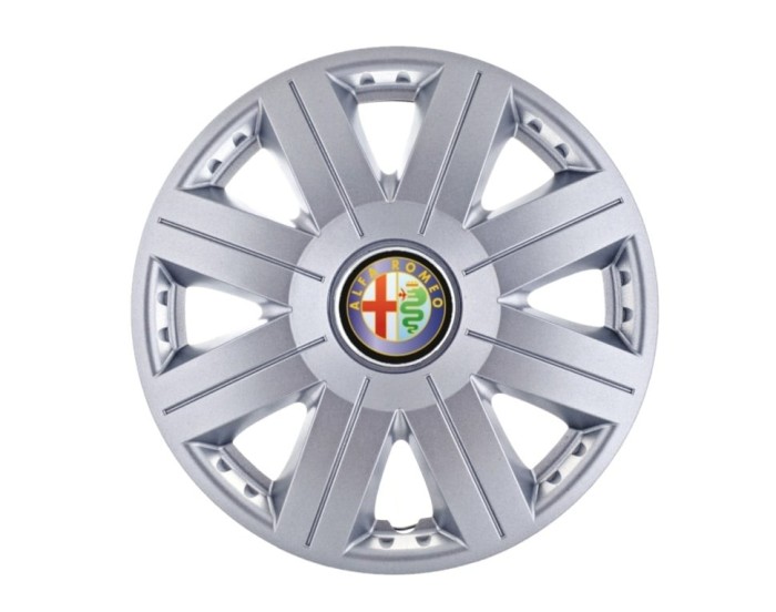 Set 4 capace roti Cosmos cromat R15, pentru gama auto Alfa Romeo