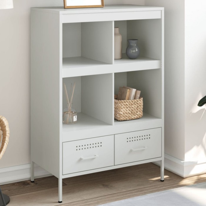Gossi dulap inalt, alb, 68x39x101,5 cm, otel laminat la rece