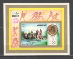 Ras Al Khaima.1972 Olimpiada de vara MUNCHEN-Bl. ndt. GY.53
