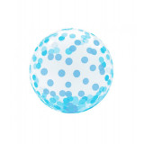 Balon BOBO transparent cu buline albastre 45 cm