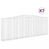 Cosuri gabion arcuite 7 buc, 400x30x140/160 cm, fier galvanizat