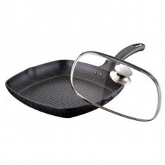 Tigaie Grill Interior Granit cu Capac 28cm Meisterklasse MK1024 foto