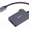 Adaptor LOGILINK USB 3.0 la HDMI 1.3, 0,15 m, mufă aurită, gri
