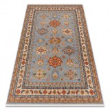 Covor L&acirc;nă KESHAN franjuri, Cadru oriental 7683/53544 bej / albastru, 120x145 cm, Dreptunghi, Lana
