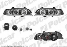 Set faruri tuning Bmw Seria 5 (E39) 01.1996-06.2004 BestAutoVest fata stanga+dreapta, transparent-negru cu indicator LED foto