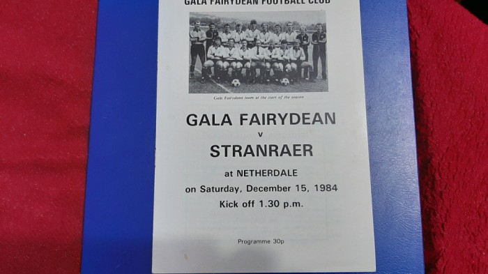 program Gala Fairydean - Stranraer