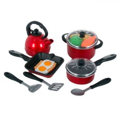 Set Bucătărie Jucărie, 13 Piese, Multicolor, Accesorii Vase și Alimente