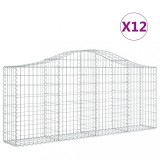 Cumpara ieftin Cosuri gabion arcuite 12 buc, 200x30x80/100cm, fier galvanizat