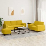 vidaXL Set de canapele cu perne, 3 piese, galben, catifea 3202050