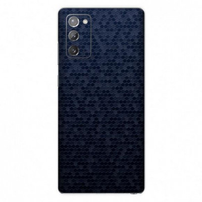 Set Folii Skin Acoperire 360 Compatibile cu Samsung Galaxy Note 20 (Set 2) - ApcGsm Wraps HoneyComb Blue foto