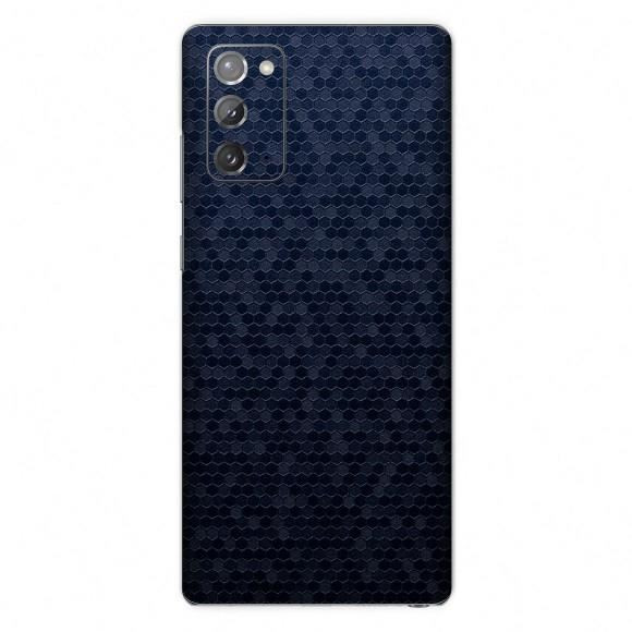 Set Folii Skin Acoperire 360 Compatibile cu Samsung Galaxy Note 20 (Set 2) - ApcGsm Wraps HoneyComb Blue