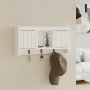 Gossi dulap de chei, alb, 40x8,5x20 cm, lemn prelucrat si otel