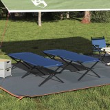 vidaXL Pat pliabil pentru camping Manual 2 pcs albastru Tafeta Oxford