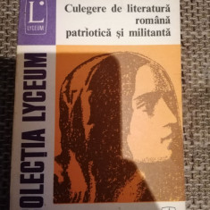 Culegere de literatura romana patriotica si militanta