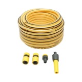 Set furtun gradina PVC impletit 1/2, rola 22.5m cu duza stropit, set conectori si adaptor Crownman