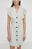 Bruuns Bazaar rochie PinBBMikala dress culoarea gri, mini, dreaptă, BBW3831