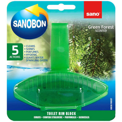 Odorizant solid Sano pentru vasul toaletei, Bon Green Forest, 55g foto