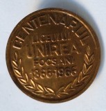 Liceul UNIREA din Focsani, insigna anivaersara, anul 1966, cultura, educatie