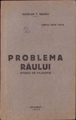 HST C792 Problema răului Studiu filosofic 1944 Nicolae Neagu foto