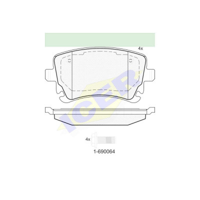 Set placute frana punte spate Audi A6 (C5/C6) 1997-2010; A8, 2003-2010, Seat Exeo (3r2); Vw Transporter 5, T5; 2003-2015, marca Icer 181674204 foto