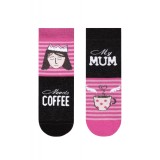 Șosete copii haioase My Mum needs Coffee, Funny Legs 337 - Roz, 27-29 (18)