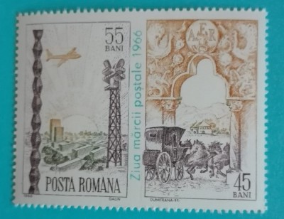 TIMBRE ROMANIA 1966 L.P.640 ZIUA MARCII POSTALE MNH foto